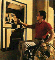 NCR ATM with wheelchair user picture 
2