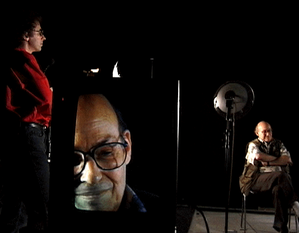 [Tod Machover and Marvin Minsky at a Brain Opera video shoot]